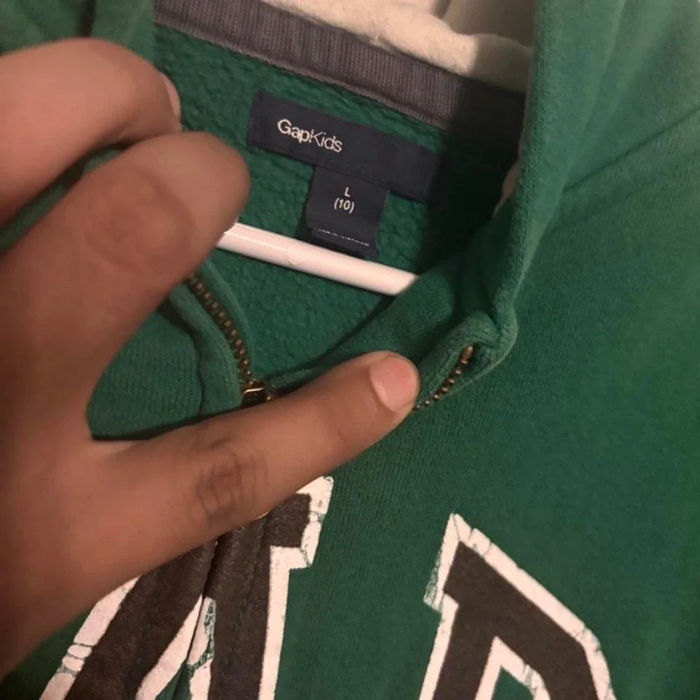 Green Gap zip-up hoodie Size L in kids